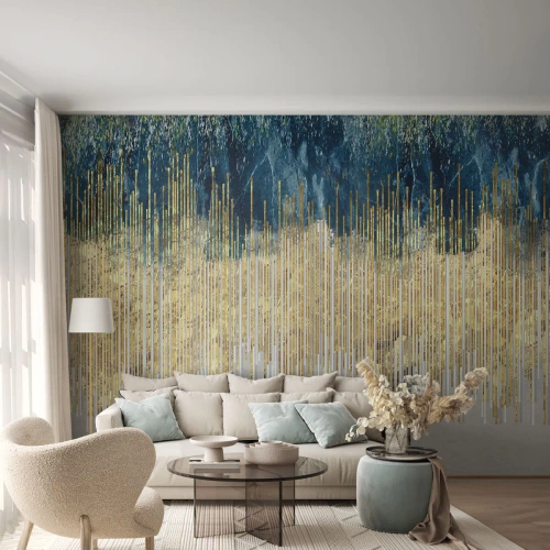 Fototapete Premium Sand - Vergoldete Grenze - Stück, Art Deco, Zeitgenössisch - 200x140 cm