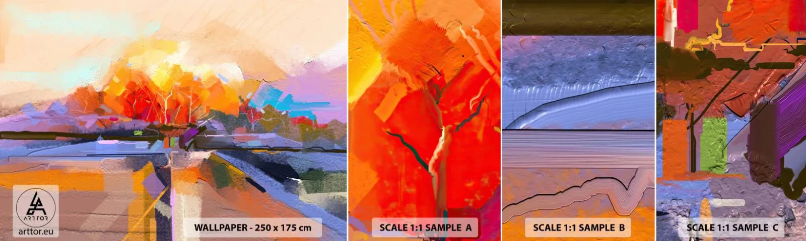 Fototapeten Muster Selbstklebend Deluxe Sticker - Der Herbst ist geworden - Landschaft, Stück, Natur - 100x30 cm