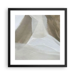 Poster in einem schwarzem Rahmen - Welle aus Weiß - 40x40 cm