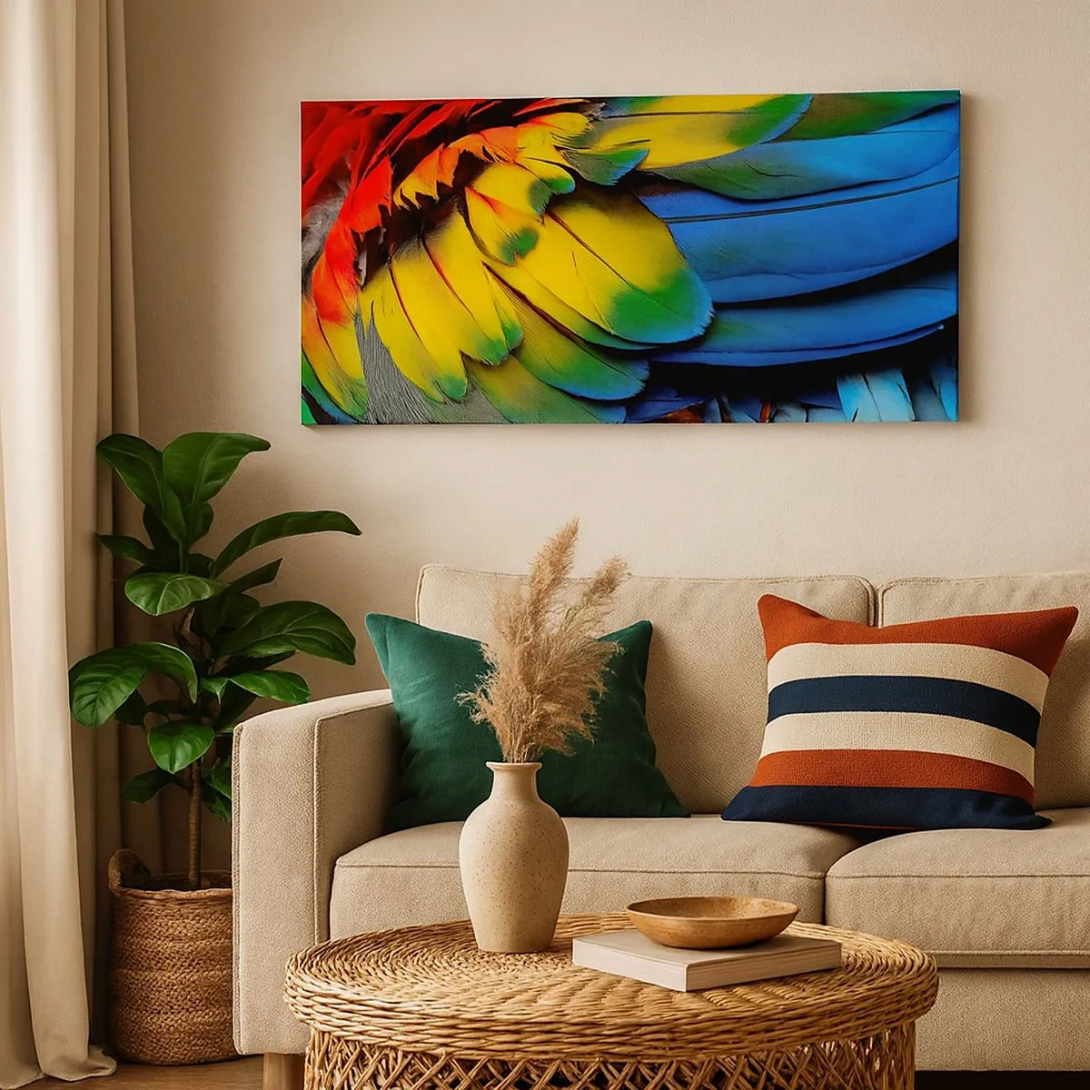 Bild auf Leinwand - Leinwandbild - Paradiesvogel - 100x40 cm