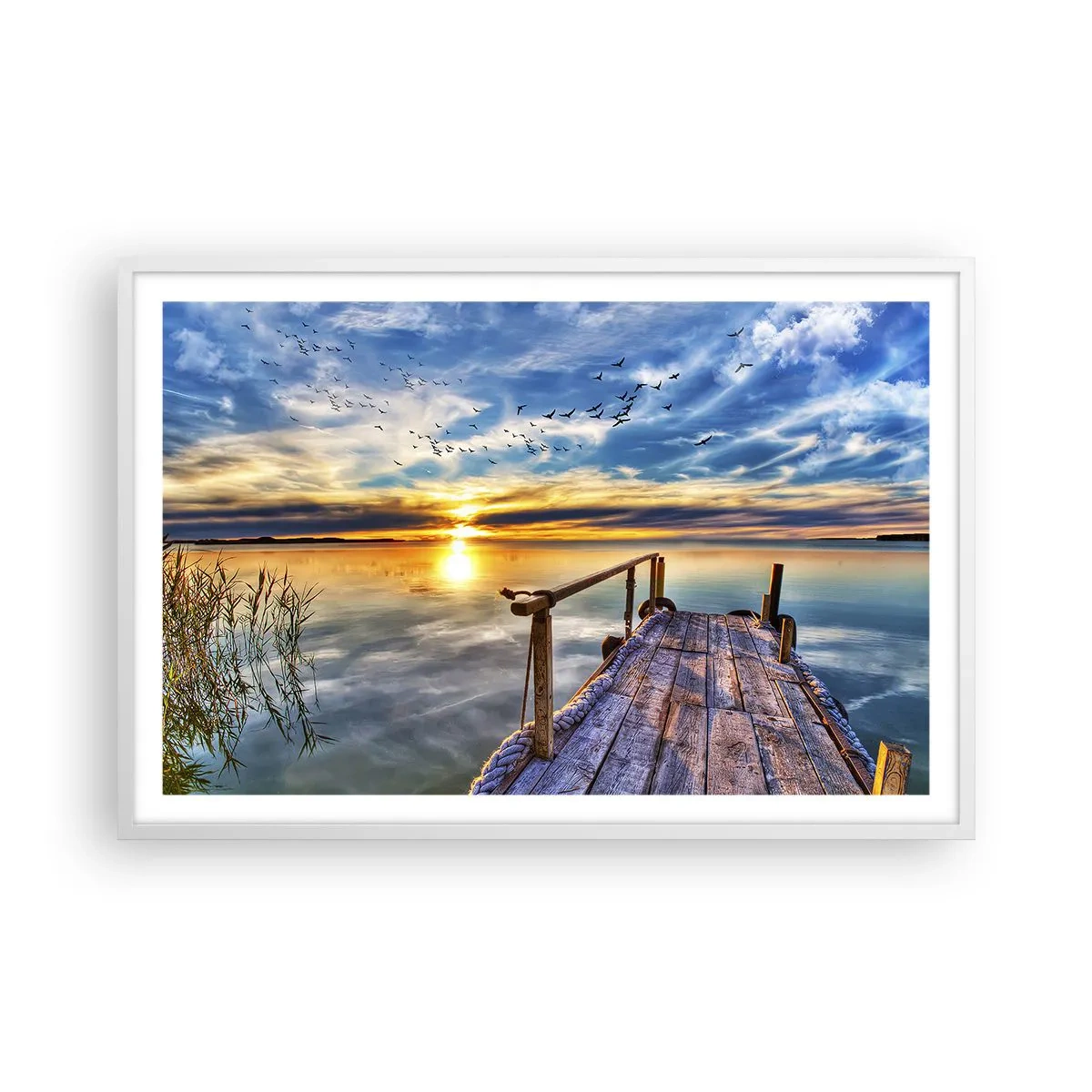 Poster in einem weißen Rahmen - Der Wind geht zur Ruhe - 91x61 cm