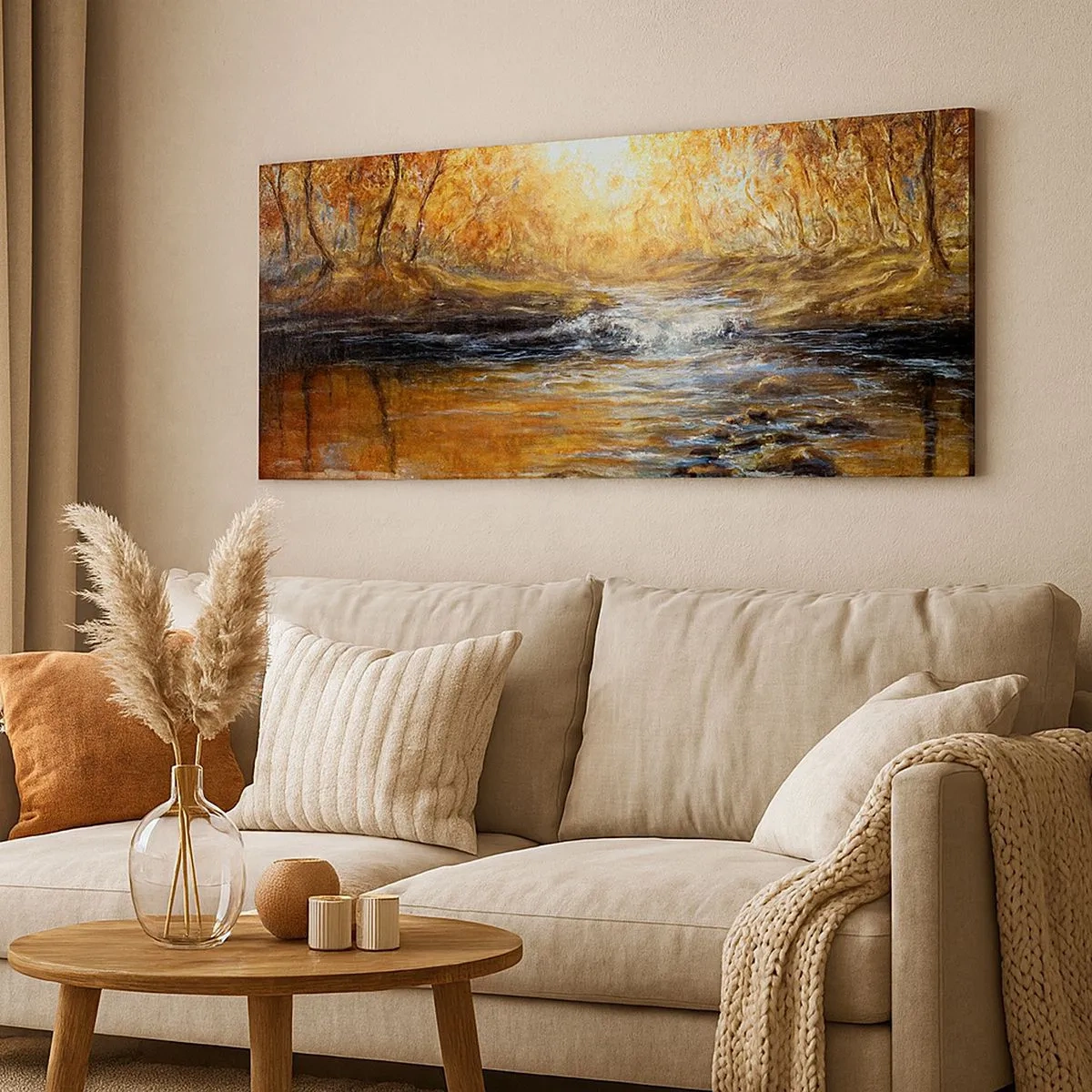 Bild auf Leinwand - Leinwandbild - Der goldene Strom - 100x40 cm
