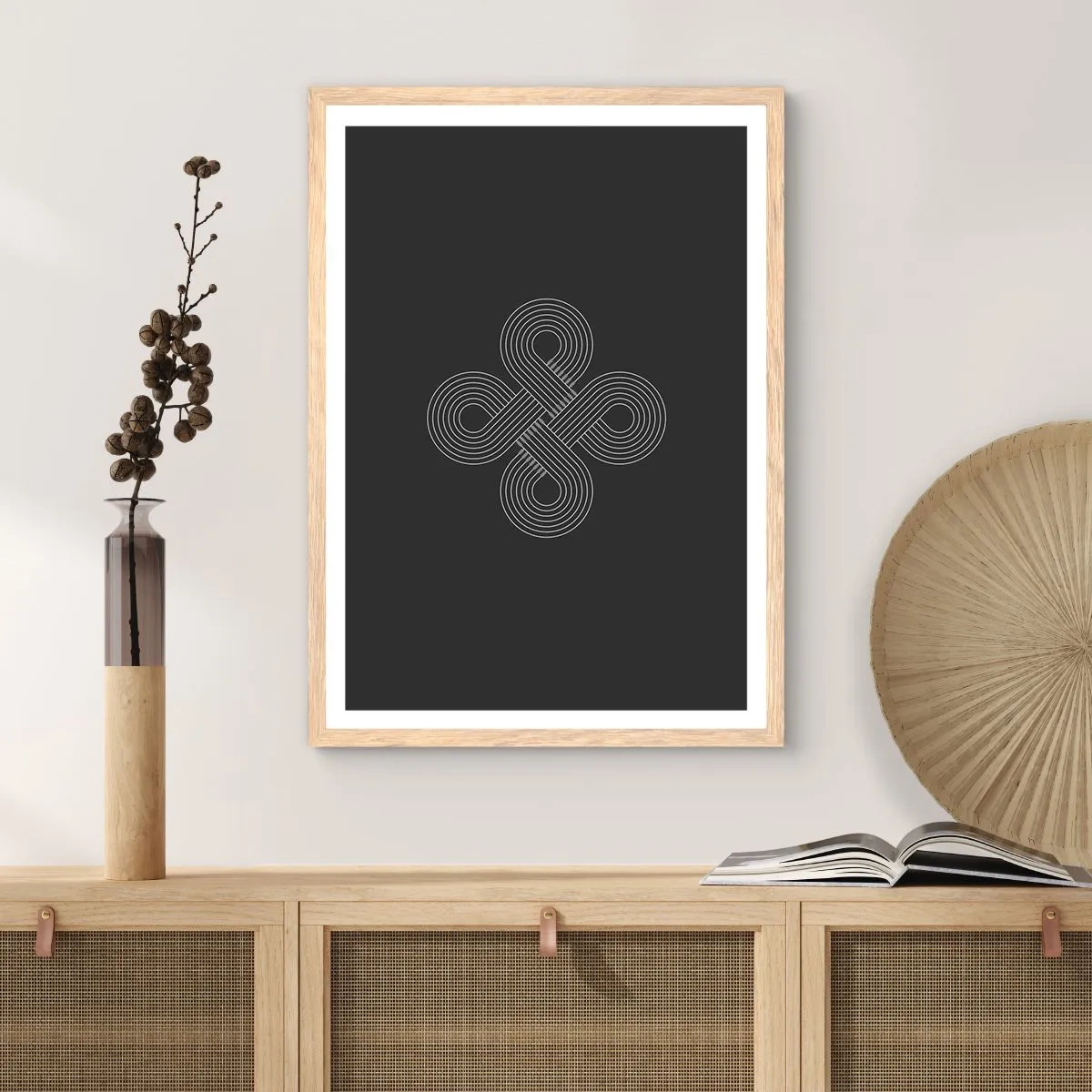 Poster in einem Rahmen aus heller Eiche - Im keltischen Geist - 30x40 cm