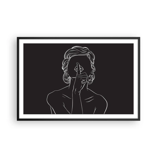 Poster in einem schwarzem Rahmen - Schönheit erblüht in der Stille - 91x61 cm