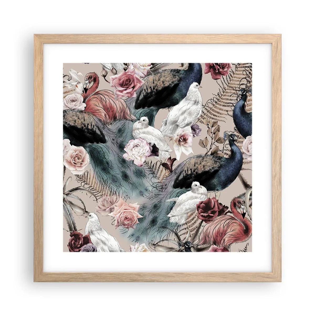 Poster in einem Rahmen aus heller Eiche - Im Schlossgarten - 40x40 cm