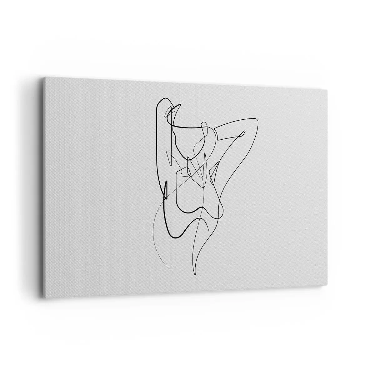 Bild auf Leinwand - Leinwandbild - Minimalistischer Umriss einer weiblichen Silhouette - 120x80cm - So, wie du wirklich bist ... - Moderne Wanddekoration für Wohnzimmer und Schlafzimmer ARTTOR