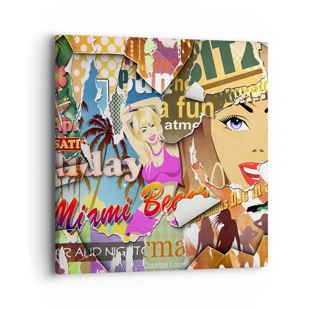 Bild auf Leinwand - Leinwandbild - Sommer Rückblicke - 40x40 cm