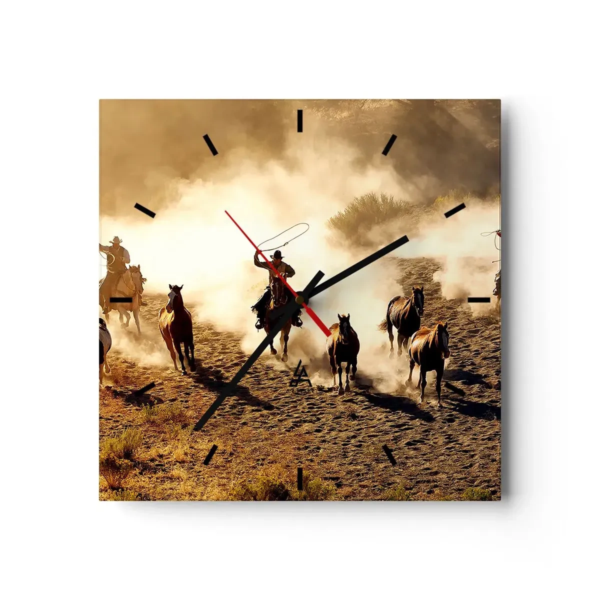 Wanduhr - Glasuhr - Wirklich wilder Westen - 40x40 cm