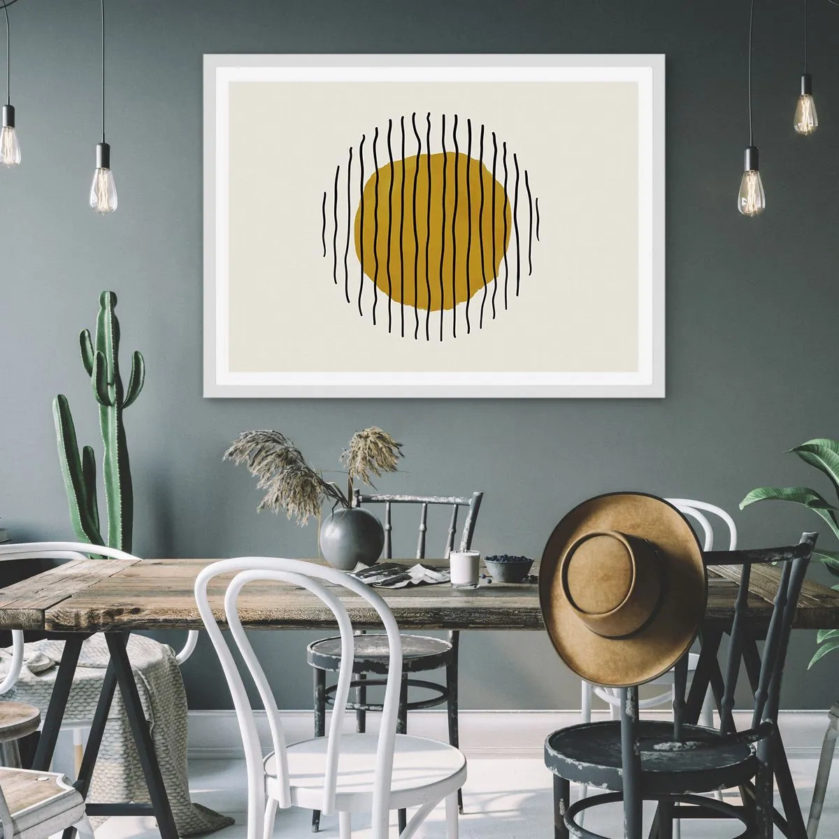 Poster in einem weißen Rahmen - Abstraktion, die vor Hitze zittert - 50x40 cm