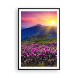 Poster in einem schwarzem Rahmen - … Und drumherum duftet es nach Latschenkiefer und dem Duft von Kräutern - 61x91 cm