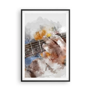 Poster in einem schwarzem Rahmen - Poesie zwischen den Saiten - 61x91 cm