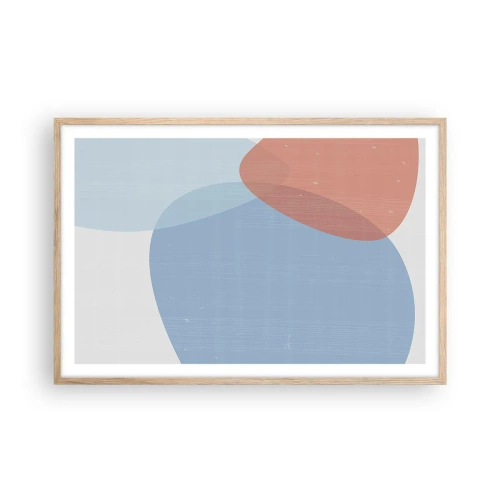 Poster in einem Rahmen aus heller Eiche - Pastellbeziehungen - 91x61 cm