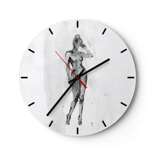 Wanduhr - Glasuhr - Eine Studie über das Ideal der Weiblichkeit - 40x40 cm