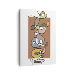 Bild auf Leinwand - Leinwandbild - Bunte Abstraktion mit Punkten und Linien - 50x70cm - Abstraktion, die ein Lächeln wert ist - Moderne Wanddekoration für Wohnzimmer und Schlafzimmer ARTTOR