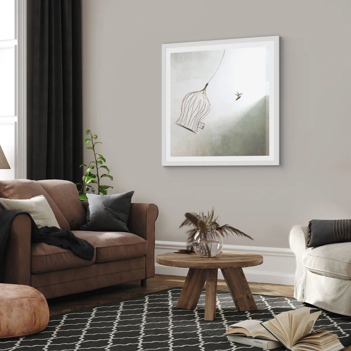 Poster in einem weißen Rahmen - In seinem Element - 40x40 cm