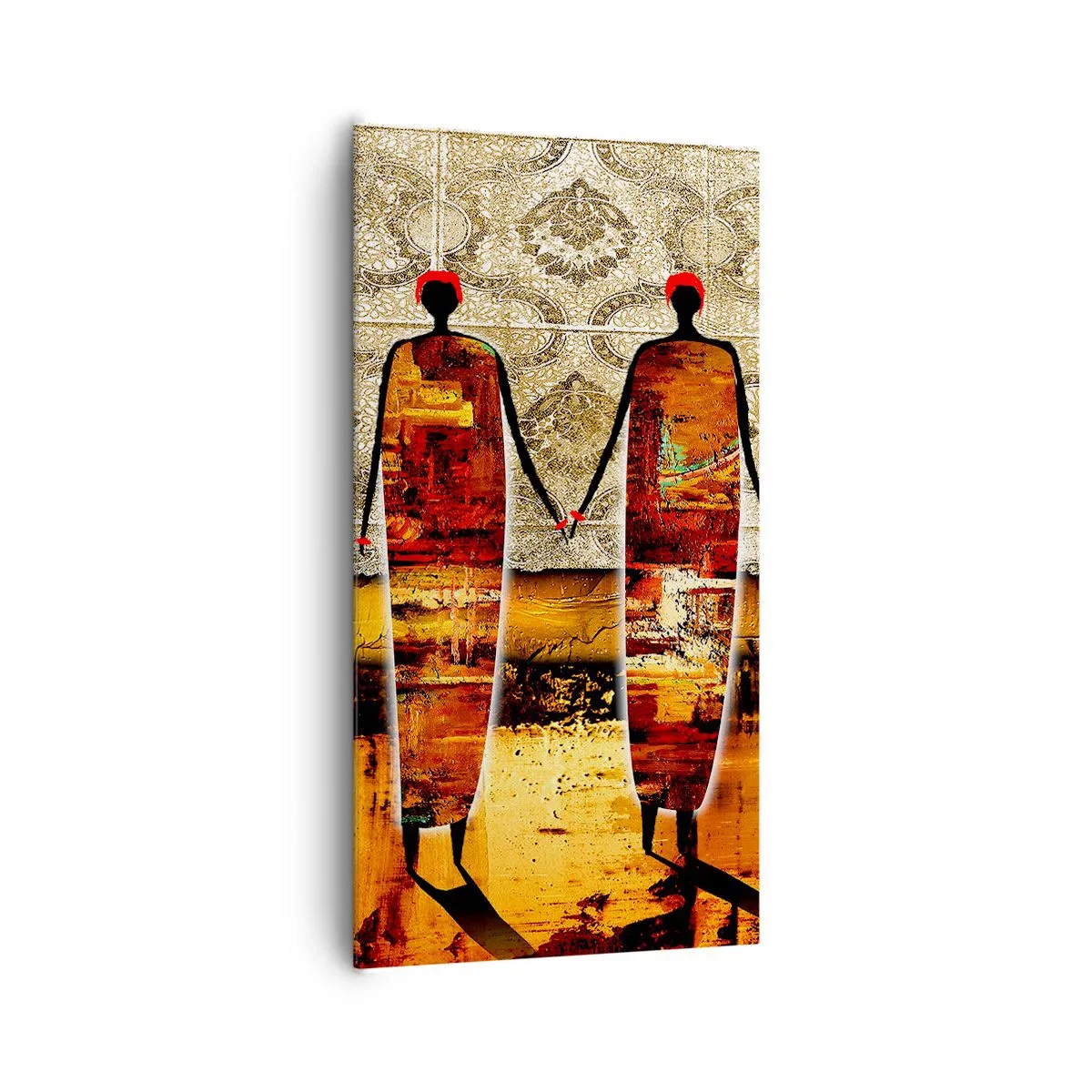 Bild auf Leinwand - Leinwandbild - Ethnische Zusammensetzung in den Farben Afrikas - 65x120 cm