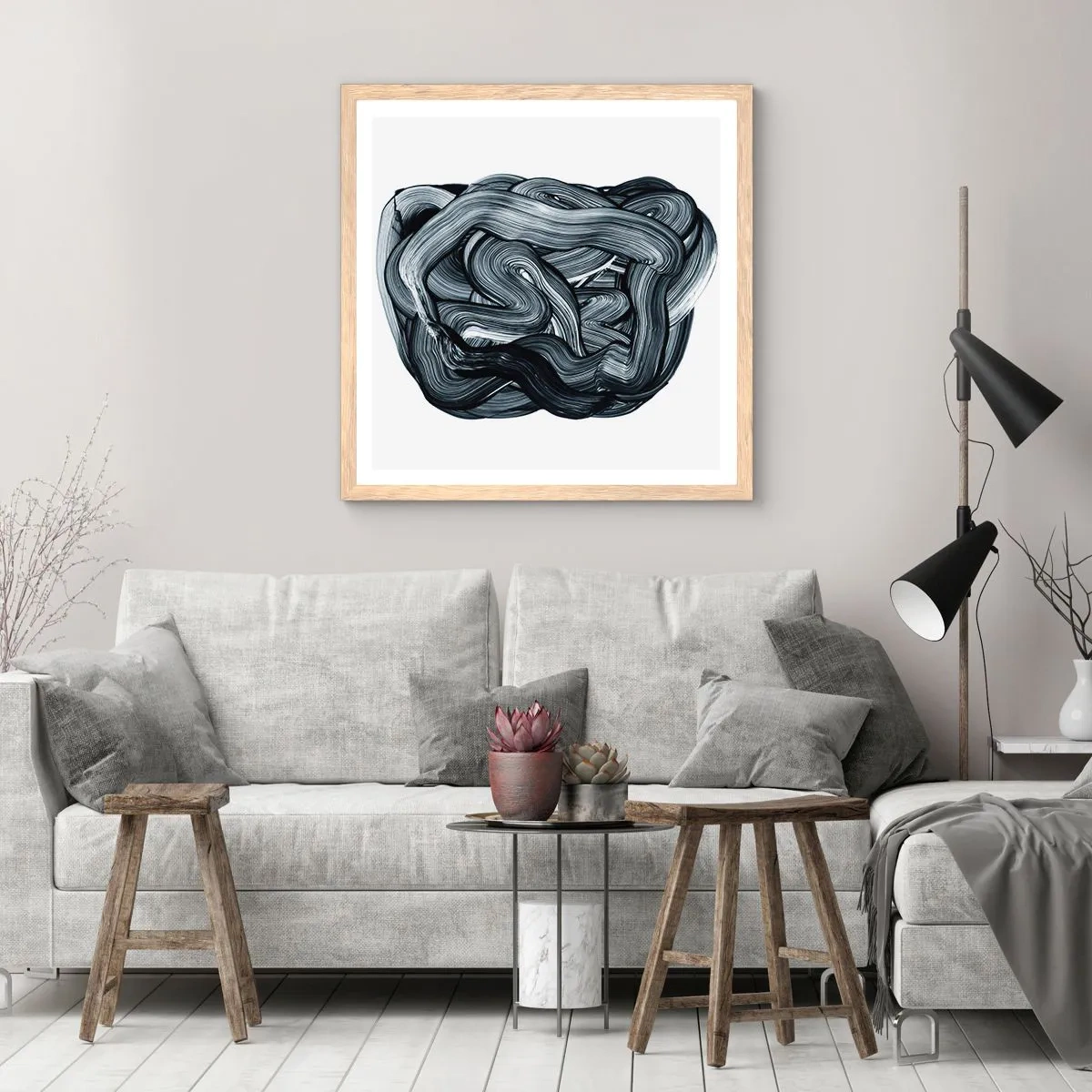Poster in einem Rahmen aus heller Eiche - Es ist nicht so einfach - 60x60 cm