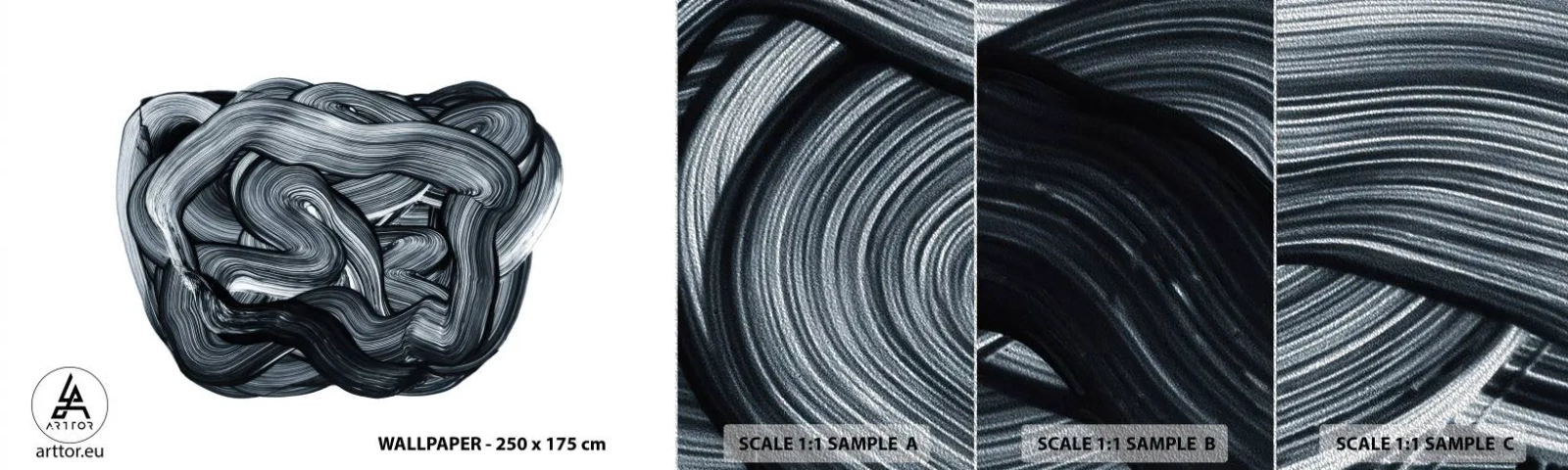 Fototapeten Muster Premium Sand - Es ist nicht so einfach - Abstraktion, Grafik, Schwarz und weiß - 100x30 cm
