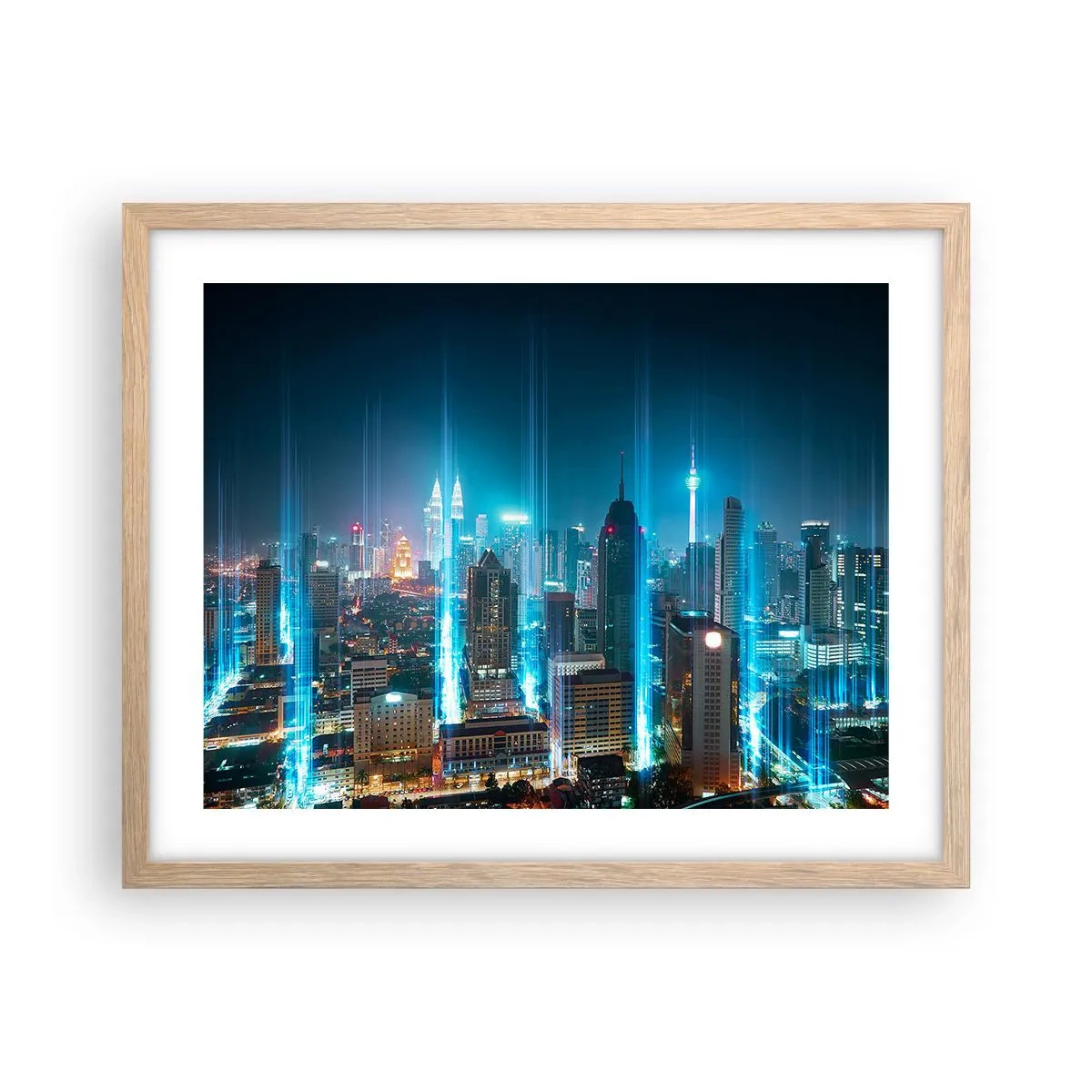 Poster in einem Rahmen aus heller Eiche - Auf Berliner Art gegen den Himmel - 50x40 cm
