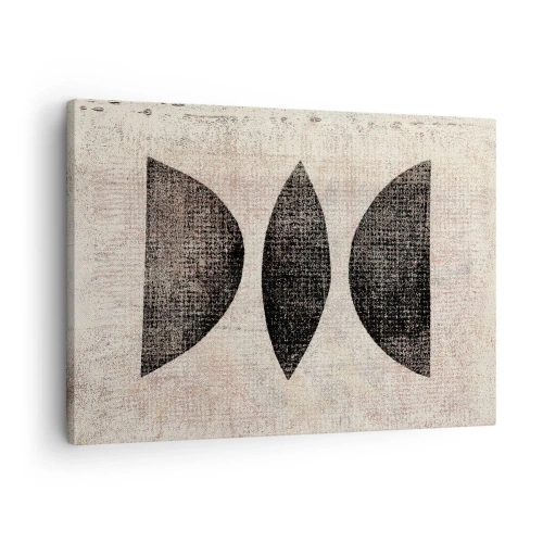 Bild auf Leinwand - Leinwandbild - Ethnische Formen in dunklen Tönen auf hellem Hintergrund - 70x50cm - Ethnische Abstraktion - Moderne Wanddekoration für Wohnzimmer und Schlafzimmer ARTTOR