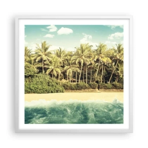 Poster in einem weißen Rahmen - Wie wäre es hier? - 60x60 cm