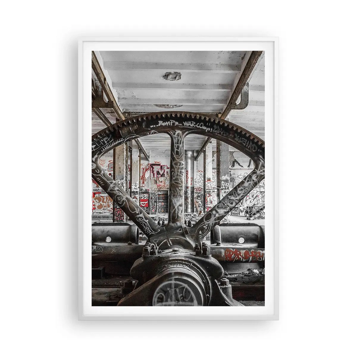 Poster in einem weißen Rahmen - Das geheime Leben der Fabrik - 70x100 cm