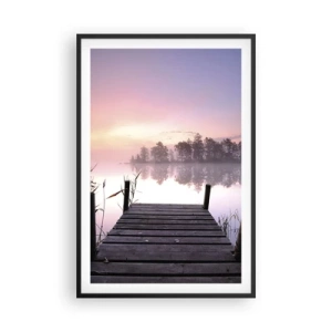 Poster in einem schwarzem Rahmen - Aus dem lila Nebel ... - 61x91 cm