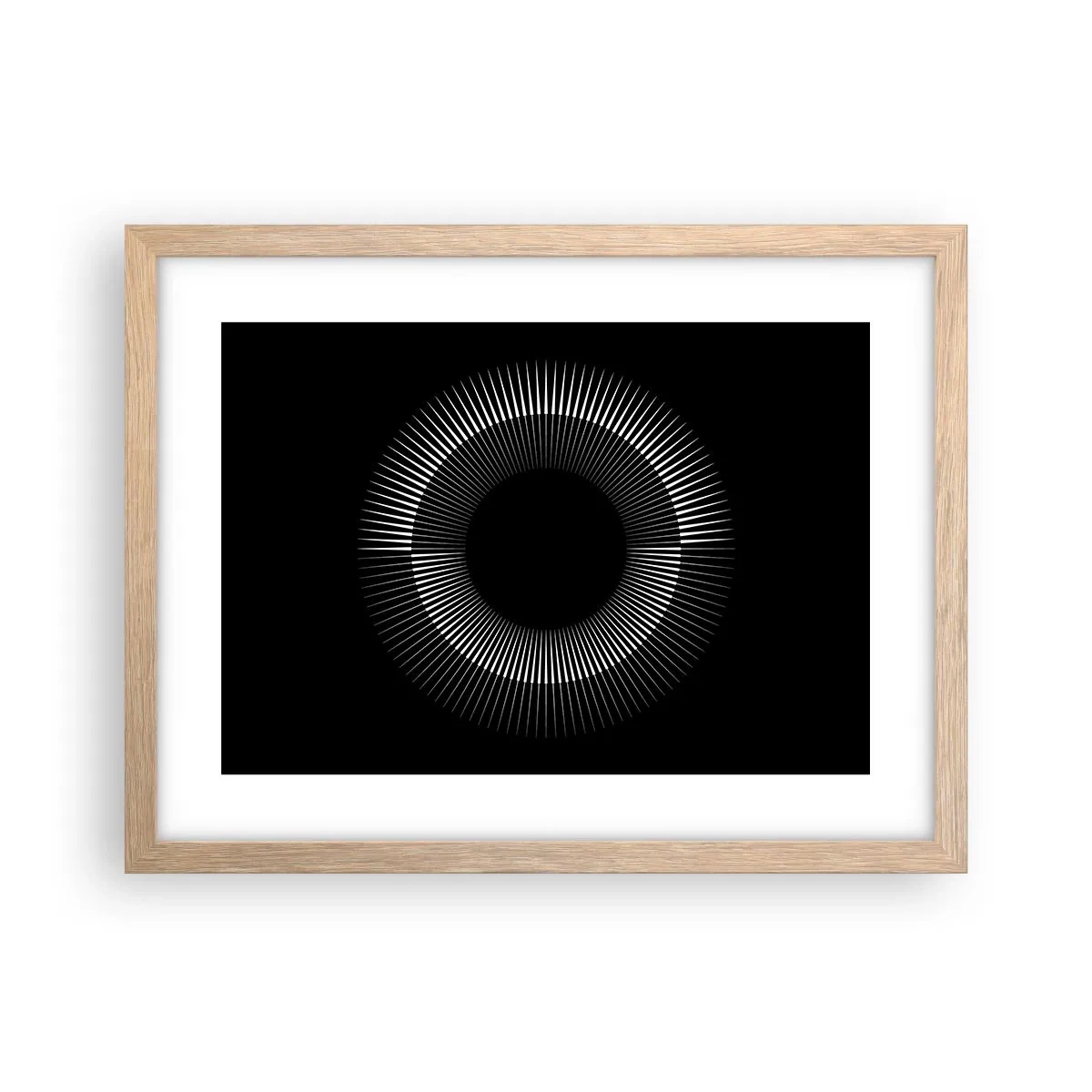 Poster in einem Rahmen aus heller Eiche - Schwarze Sonne - 40x30 cm