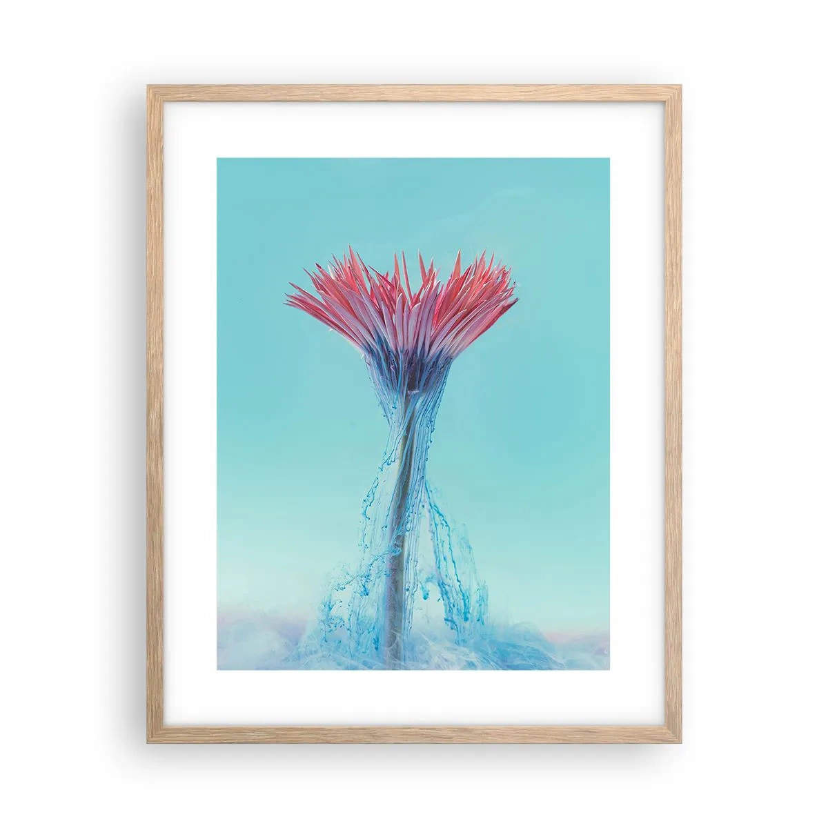 Poster in einem Rahmen aus heller Eiche - In einer belebenden Umarmung - 40x50 cm