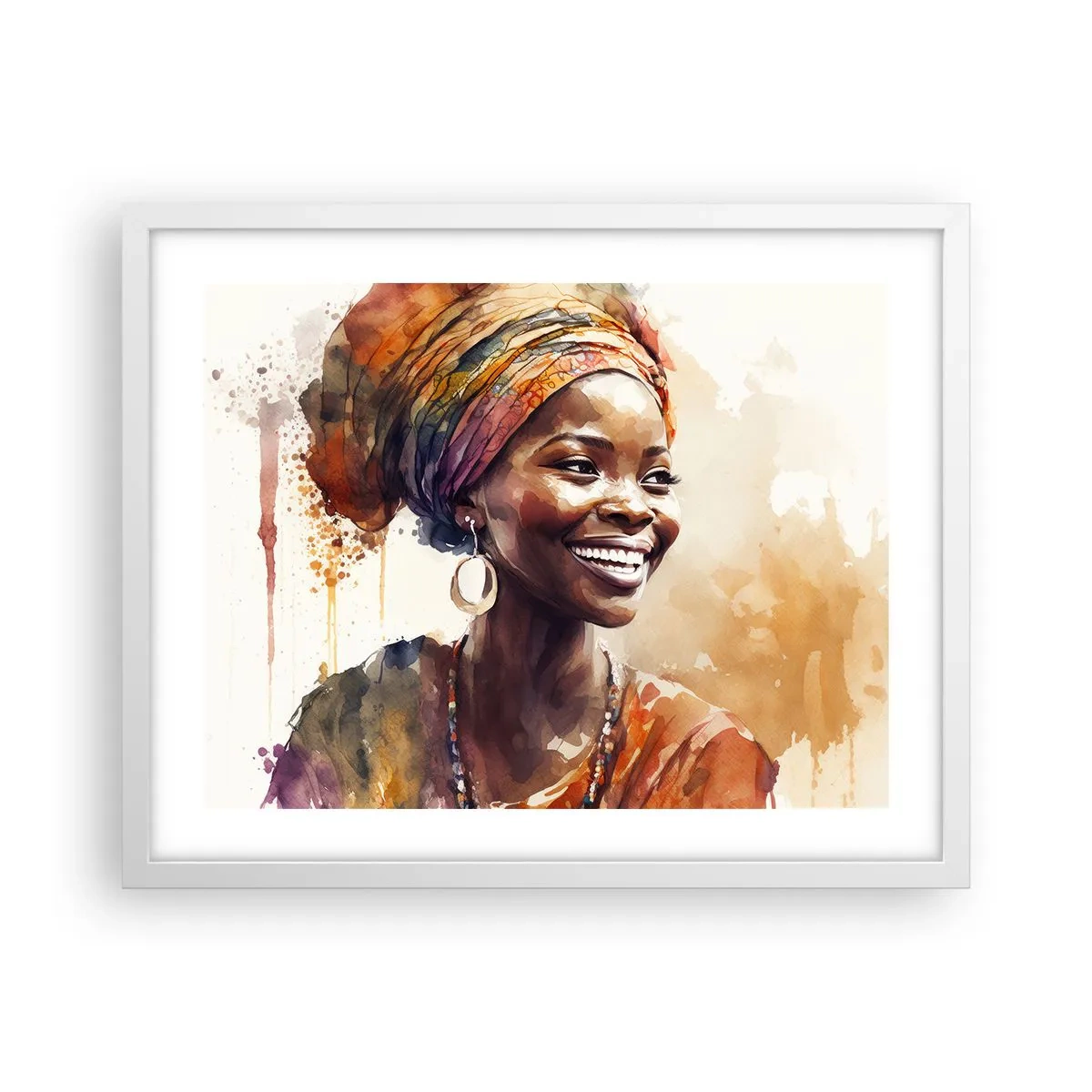 Poster in einem weißen Rahmen - Afrikanische Königin - 50x40 cm