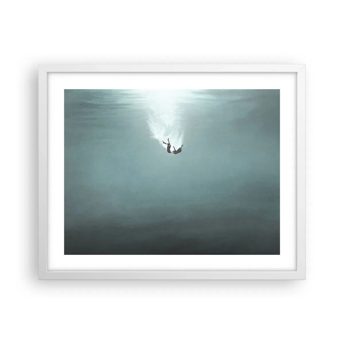 Poster in einem weißen Rahmen - In den Armen des Ozeans - 50x40 cm