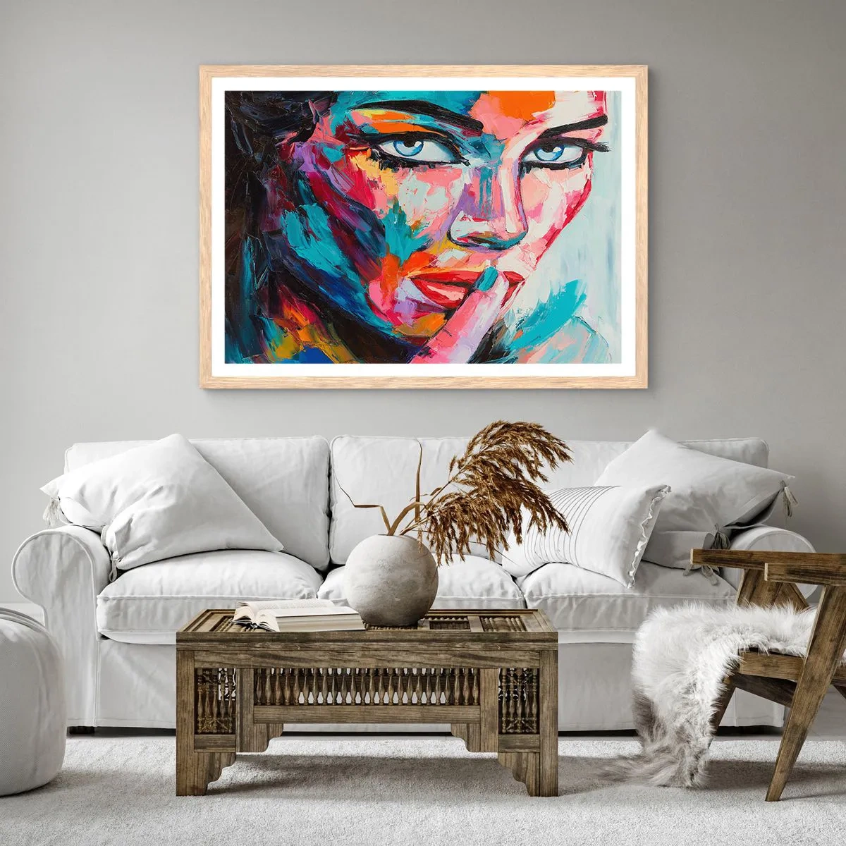 Poster in einem Rahmen aus heller Eiche - Unser erstes Geheimnis - 91x61 cm