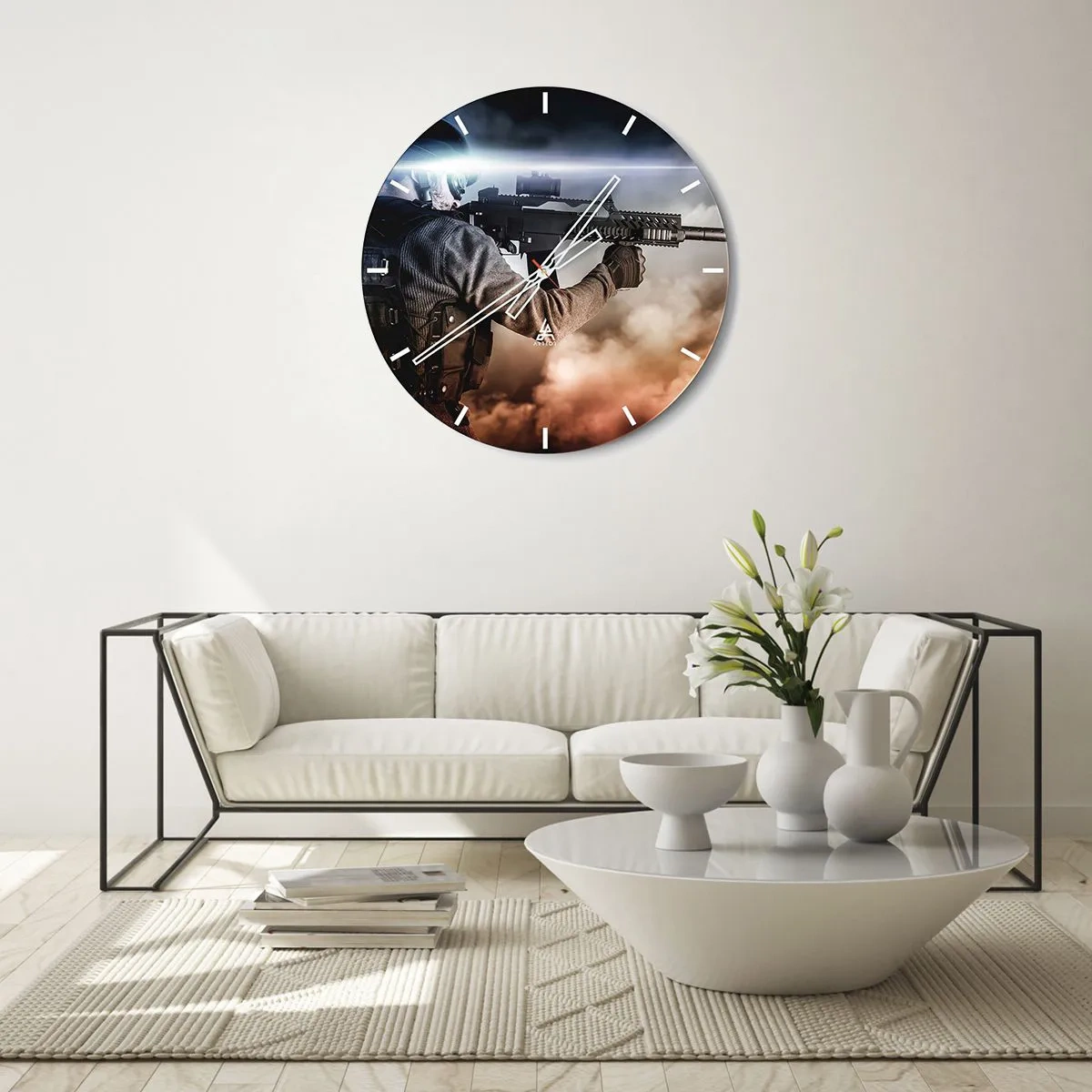 Wanduhr - Glasuhr - Nur ein Held - 40x40 cm