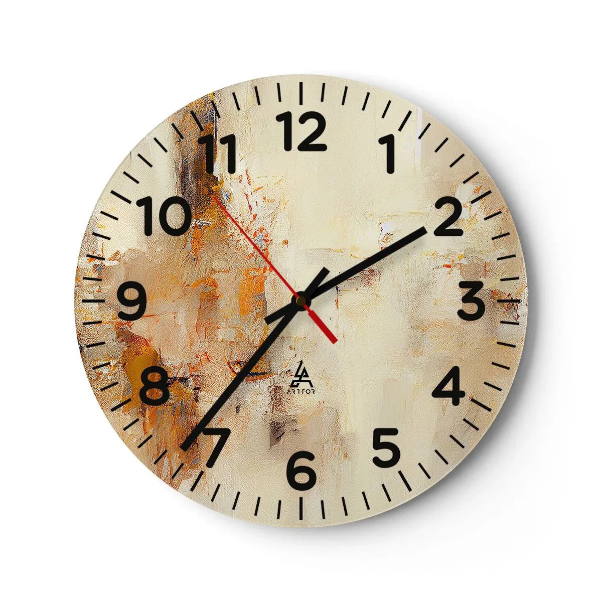 Wanduhr - Glasuhr - Seele aus Bernstein - 40x40 cm