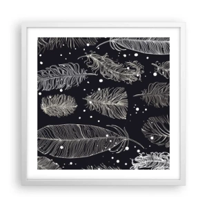 Poster in einem weißen Rahmen - Gefiederte Spitze - 50x50 cm