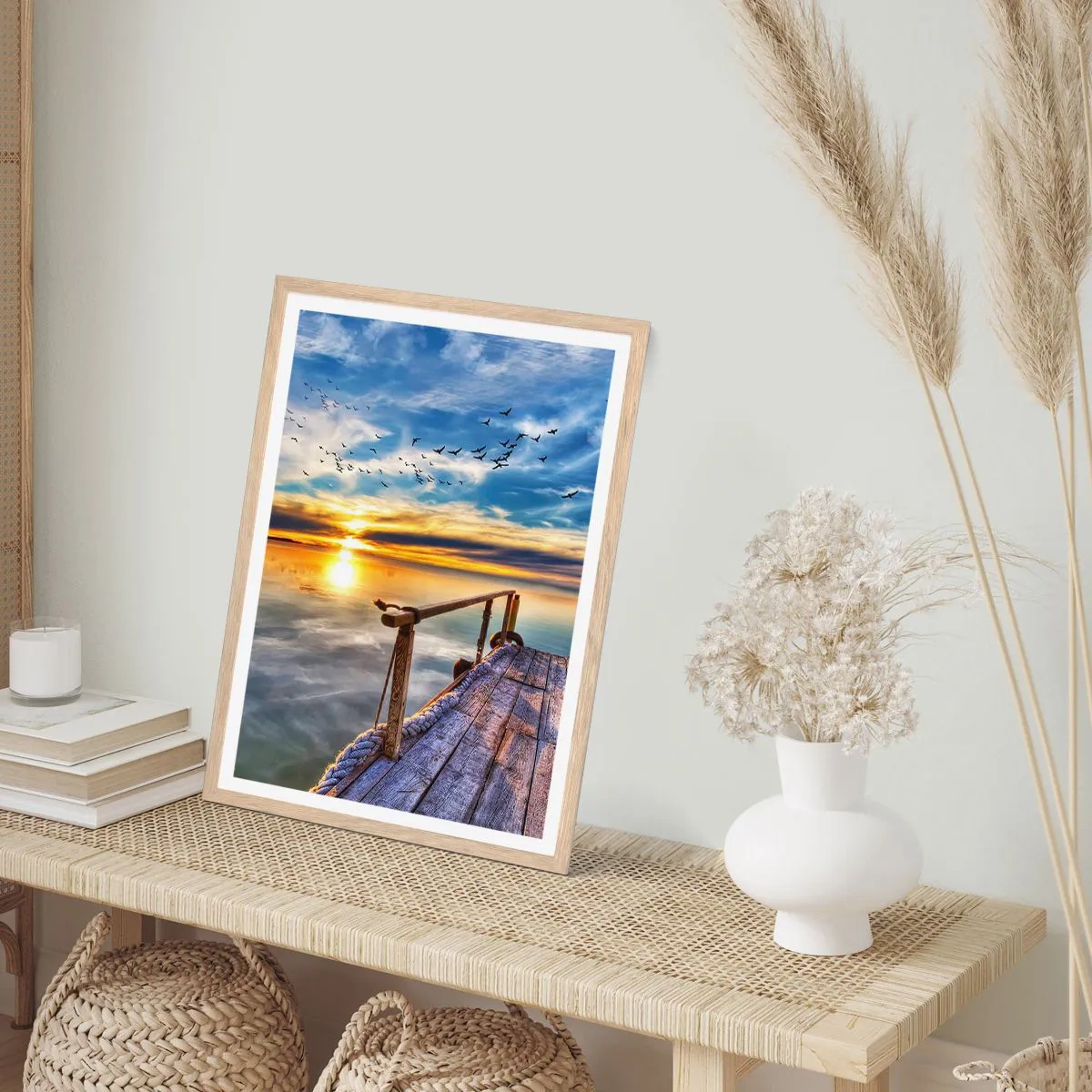 Poster in einem Rahmen aus heller Eiche - Der Wind geht zur Ruhe - 61x91 cm