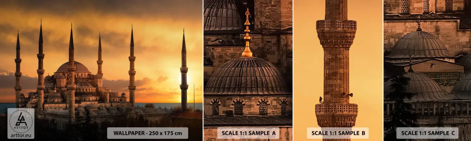 Fototapeten Muster Selbstklebend Deluxe Sticker - Gott ist großartig - Die Architektur, Moschee, Istanbul - 100x30 cm