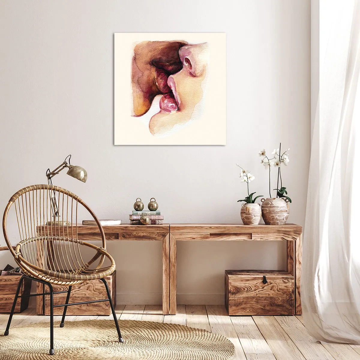 Bild auf Leinwand - Leinwandbild - Wie Tag und Nacht, Erde und Himmel - 70x70 cm