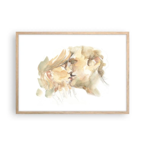 Poster in einem Rahmen aus heller Eiche - Hälfte gefunden? - 70x50 cm