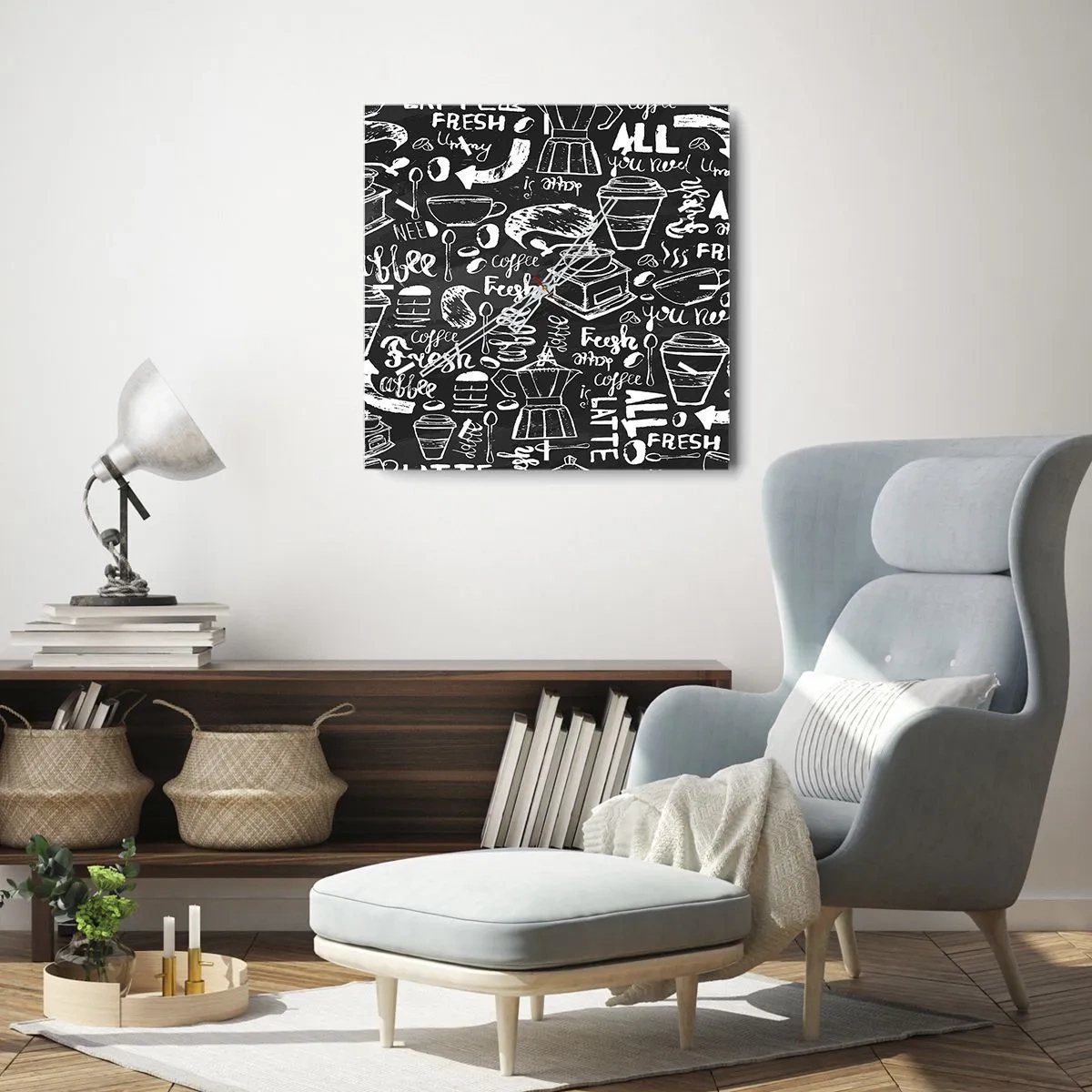 Wanduhr - Glasuhr - Alles was Sie brauchen ist… - 40x40 cm