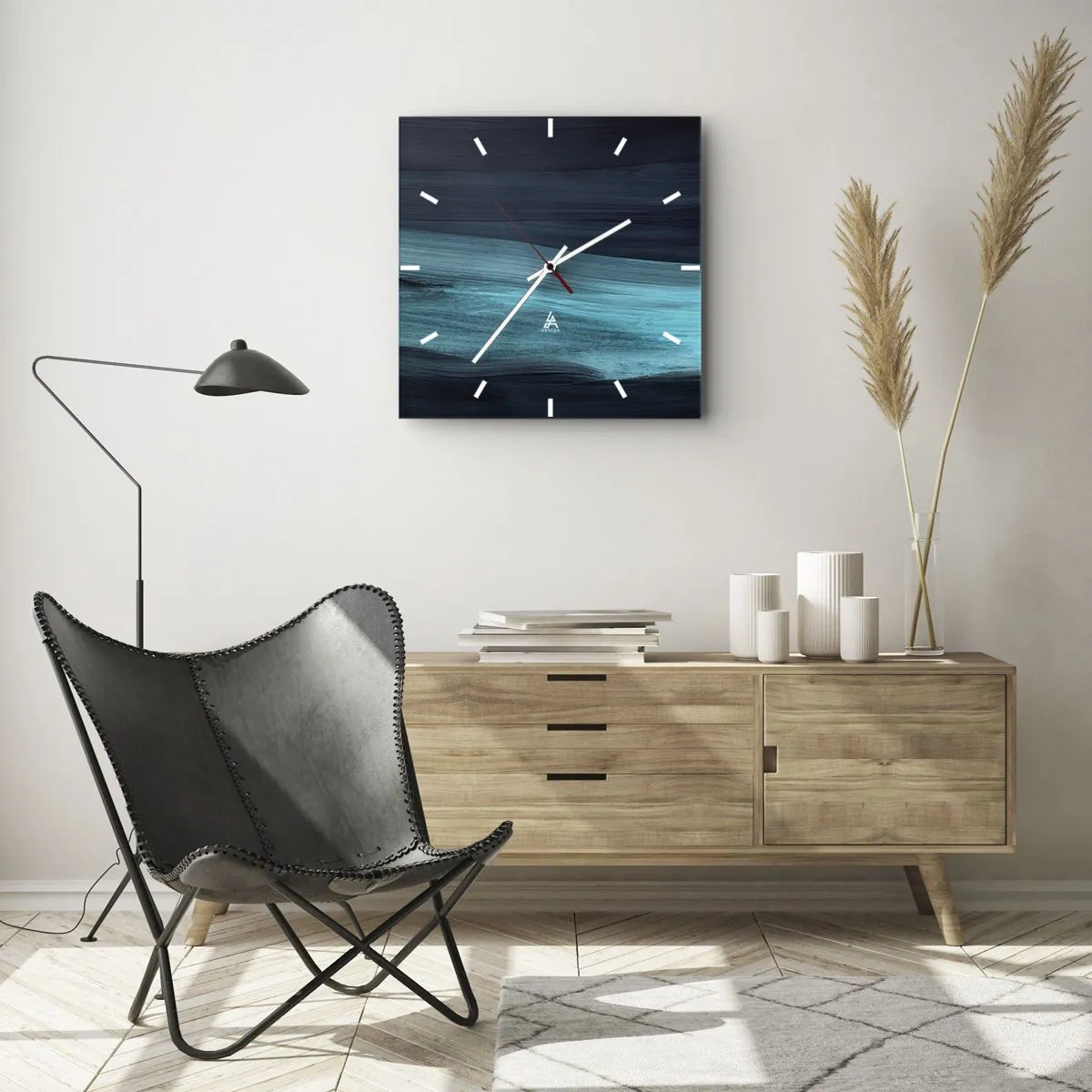 Wanduhr - Glasuhr - Gehen Sie mit dem Strom - 30x30 cm