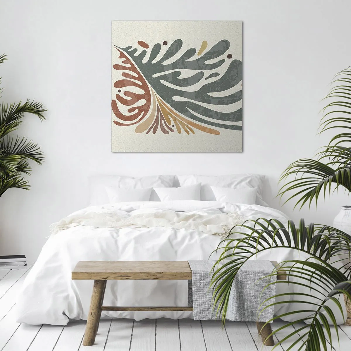 Bild auf Leinwand - Leinwandbild - Mehrfarbiges Blatt - 40x40 cm