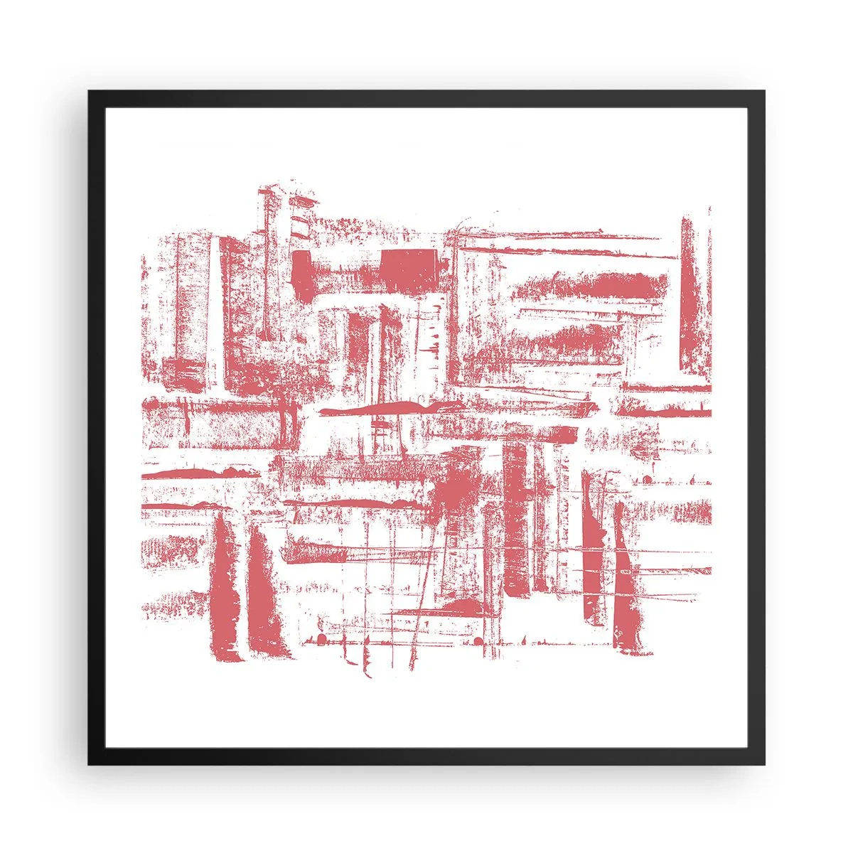 Poster in einem schwarzem Rahmen - Die rote Stadt - 60x60 cm