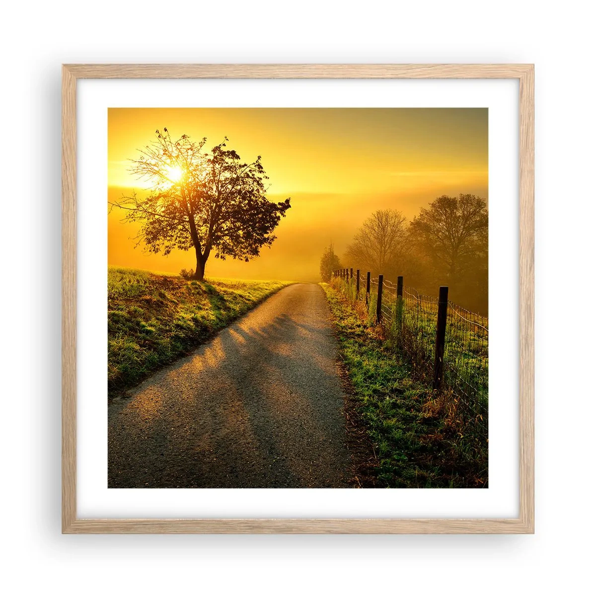 Poster in einem Rahmen aus heller Eiche - Honig-Nachmittag - 50x50 cm