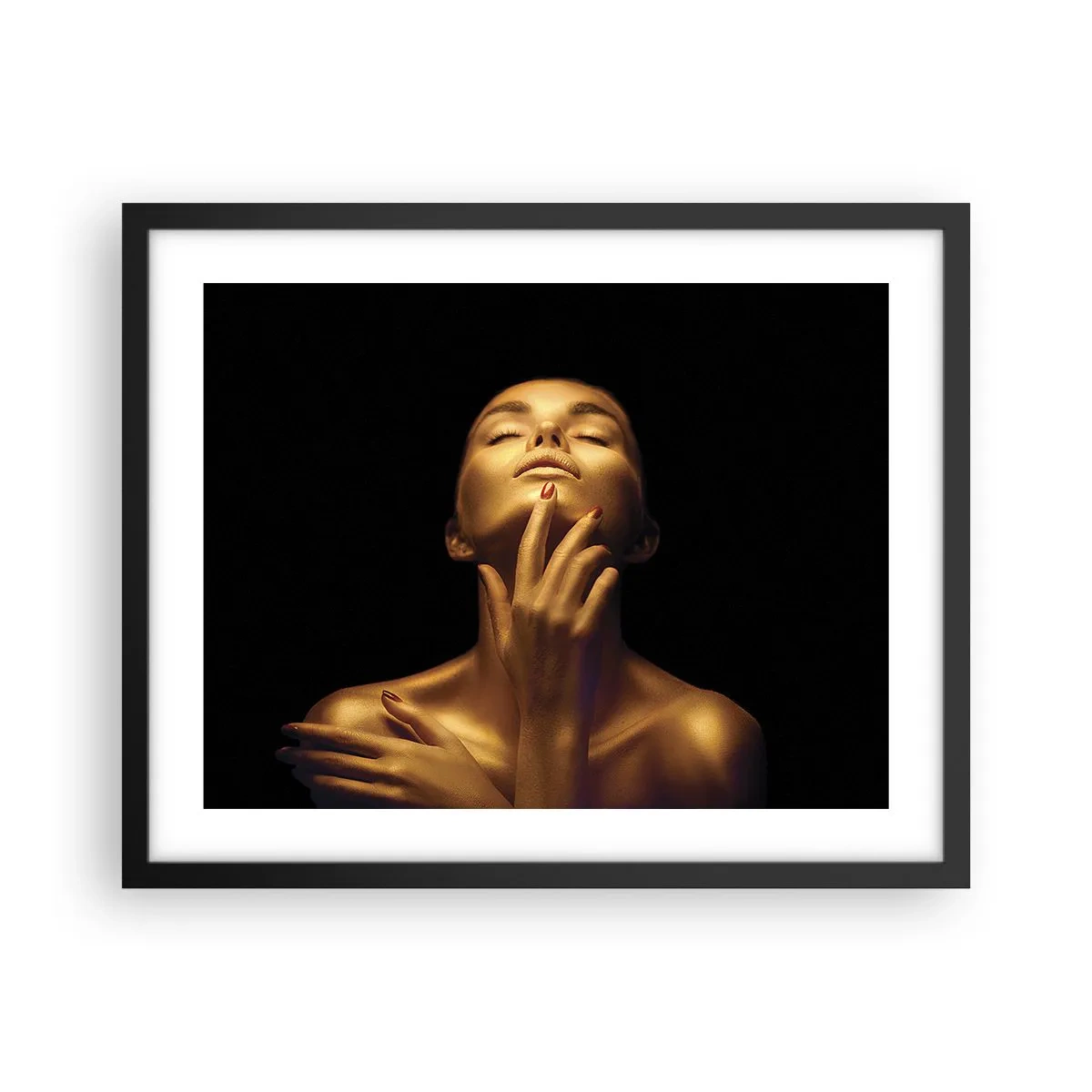 Poster in einem schwarzem Rahmen - Wie goldene Seide - 50x40 cm