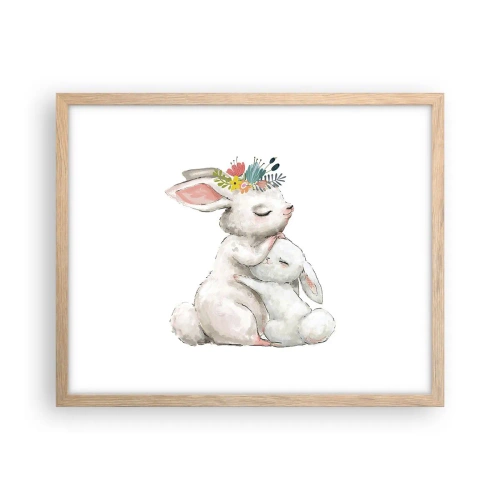 Poster in einem Rahmen aus heller Eiche - Bei Mama ist's am schönsten - 50x40 cm