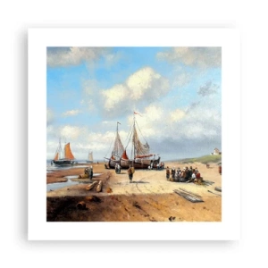 Poster - Nach einem erfolgreichen Fischfang - 40x40 cm