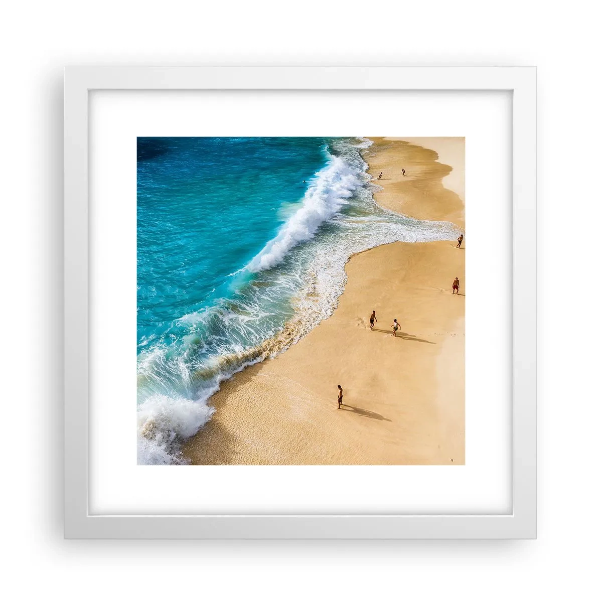 Poster in einem weißen Rahmen - Und dann die Sonne, der Strand… - 30x30 cm