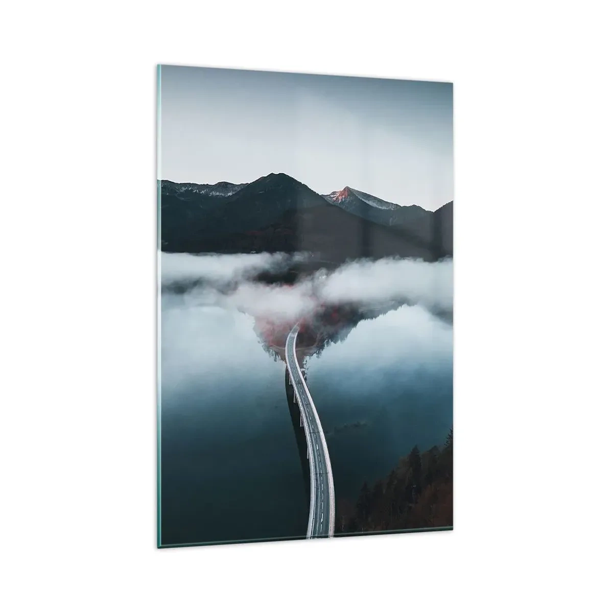 Glasbild - Bild auf glas - Über Wasser so glatt wie ein Spiegel - 80x120 cm