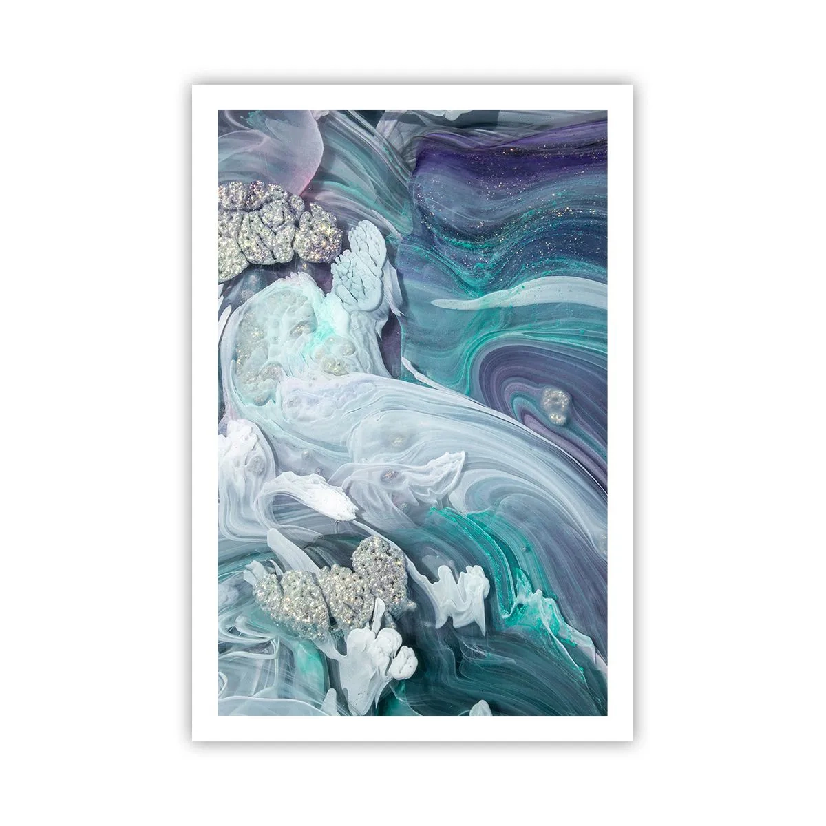 Poster - Strömungen von Himmelblau - 61x91 cm